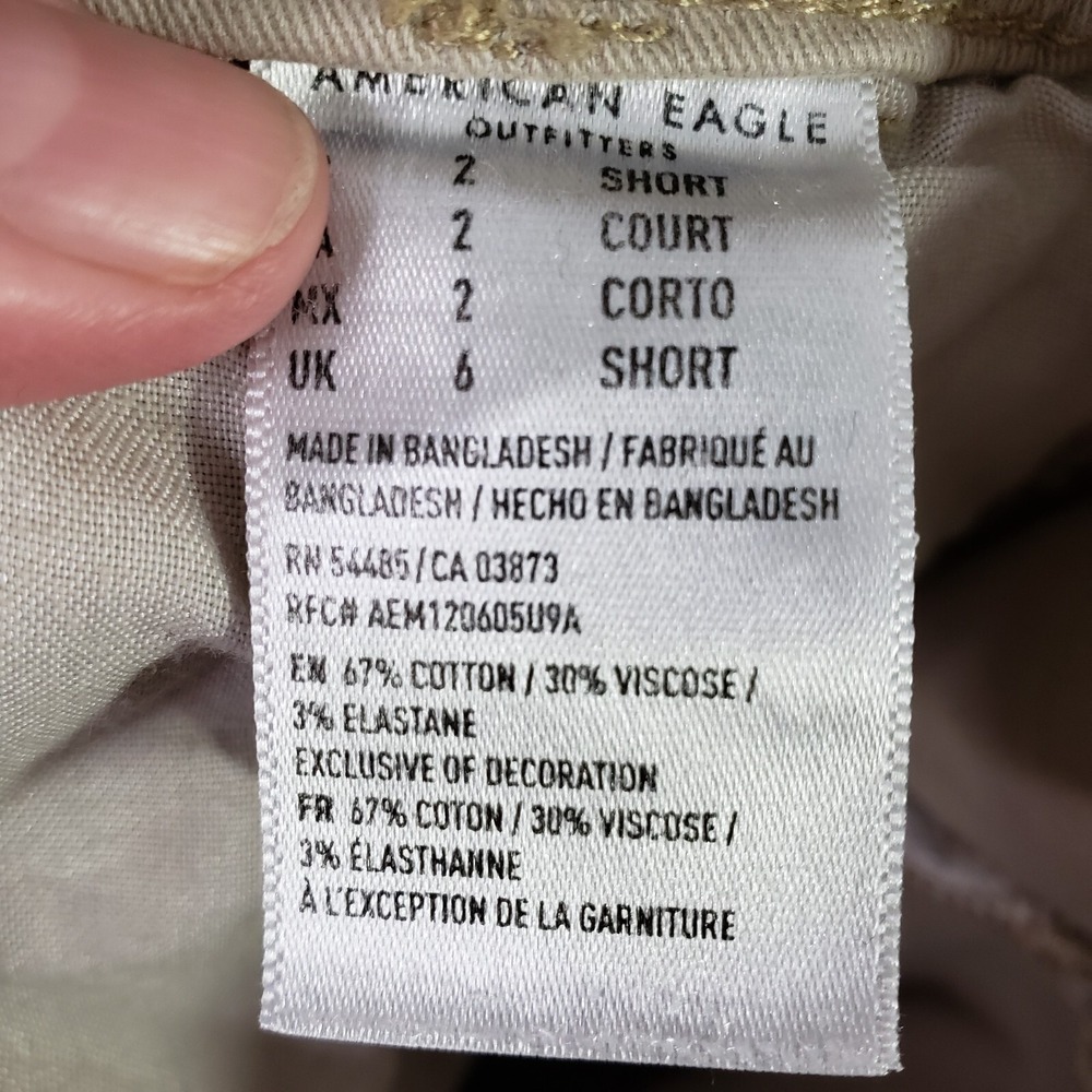 American Eagle Curvy Hi-Rise Super Stretch Skinny Trousers Tan Womens 2 Short‎ - Picture 4 of 11